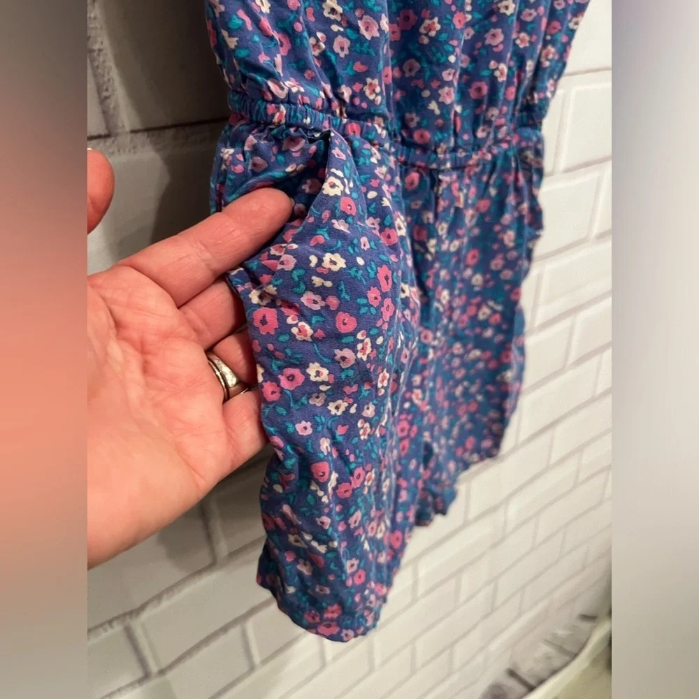 OSHKOSH little girls floral blue summer comfort romper/size 5T